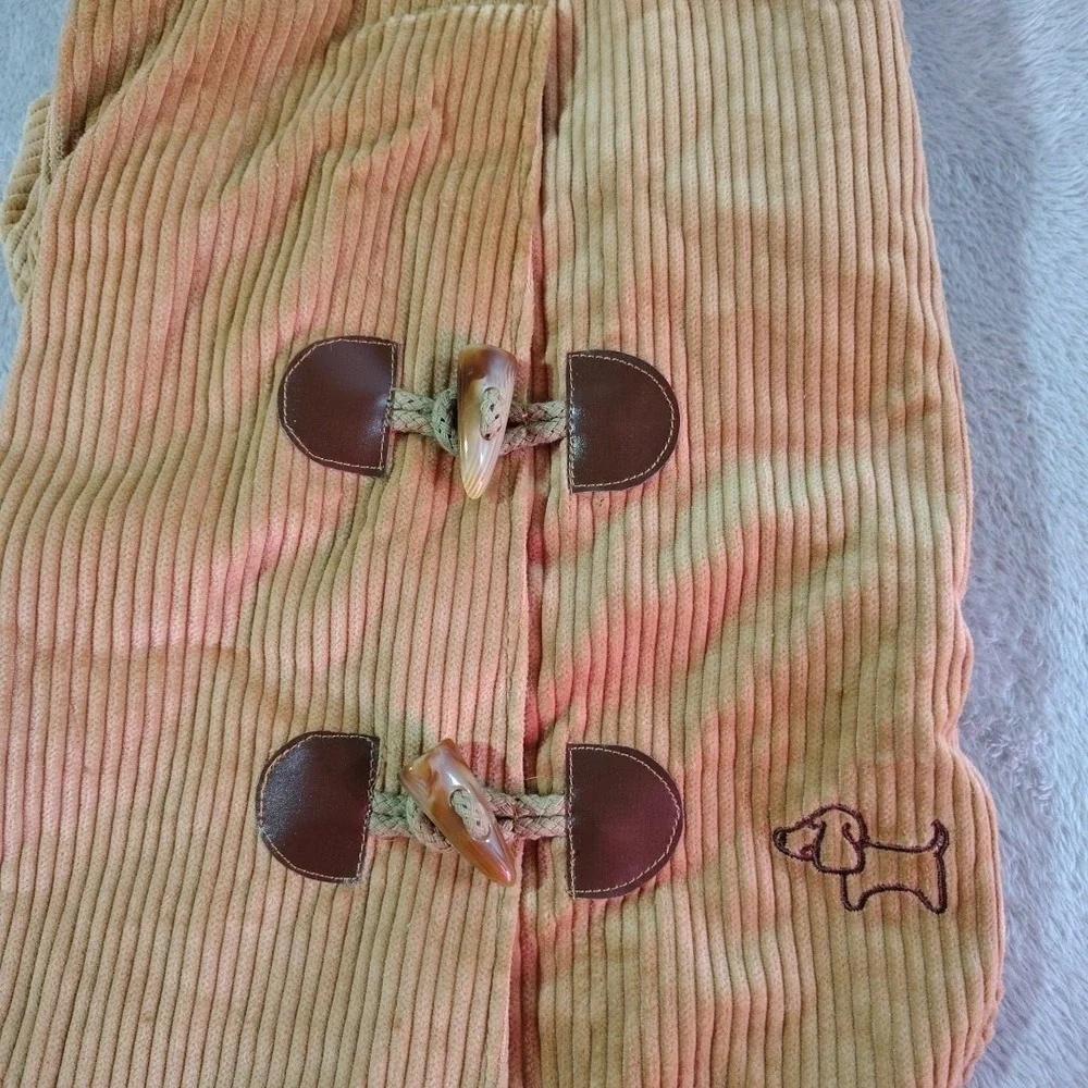 American Dog Outfitters Corduroy Coat M Tan Fleece Toggle Hooded Warm Outdoors‎
